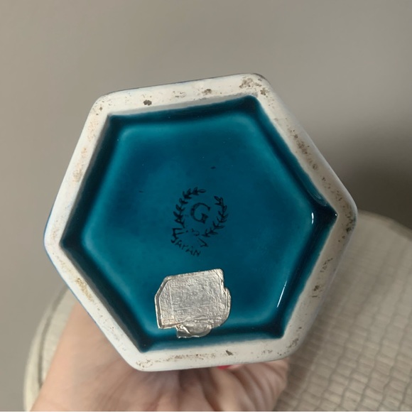 Vintage INARCO Pottery Mood Indigo Blue vases - set of two - Picture 8 of 8